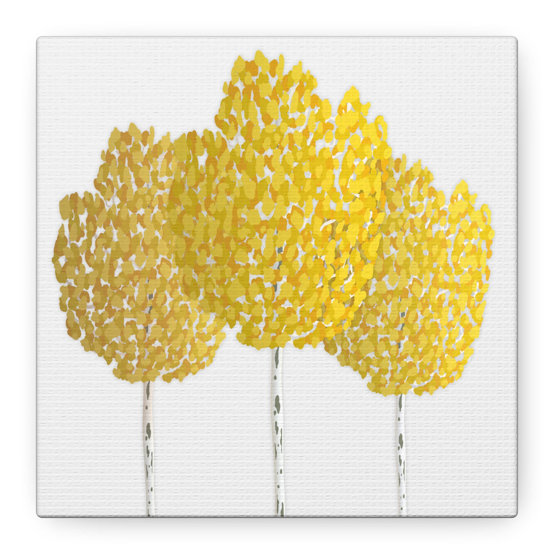 Fall Aspen Canvas Wall Art Print Quaking Aspen Yellow Fall Foliage on Durable Cotton Canvas