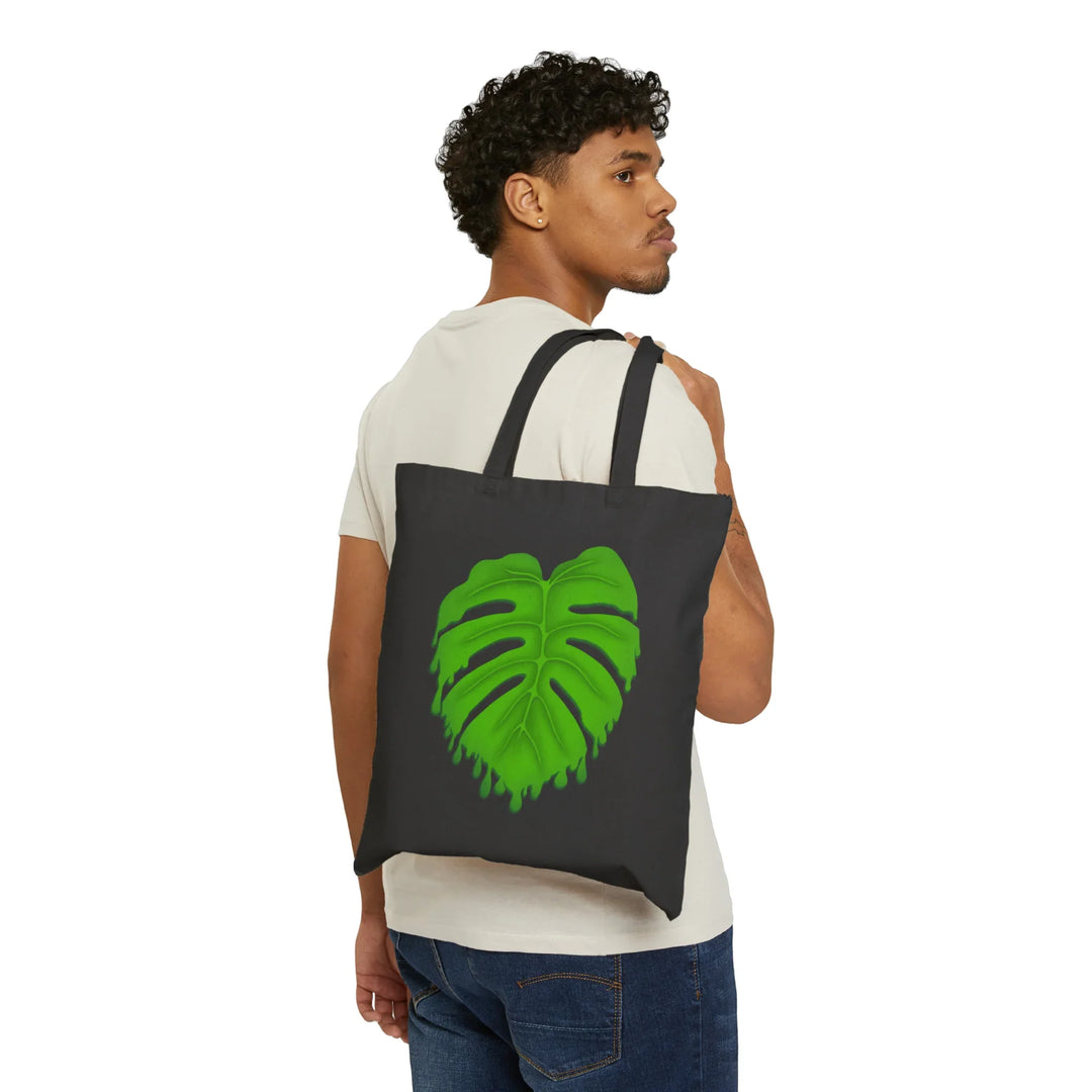 Cotton Tote Bag Large Canvas Shopping Bag With Plant Print Eco Friendly Reusable Durable Tote