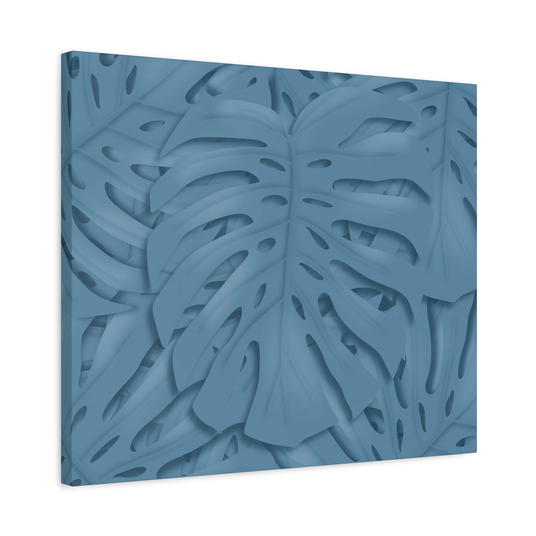 Monstera Canvas Art Blue Monstera Print With Durable Matte Finish For Modern Indoor Wall Decor