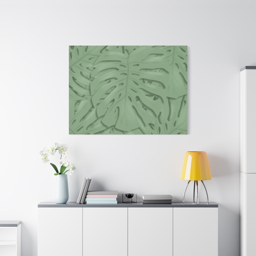 Monstera Canvas Art The Potted Pixel 24x36 Inches Matte Finish Wall Decor Botanical Green Leaf Print