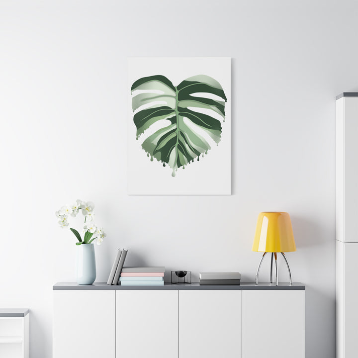 Melting Monstera Albo Canvas Large Indoor Wall Art Print Matte Finish Tropical Home Decor