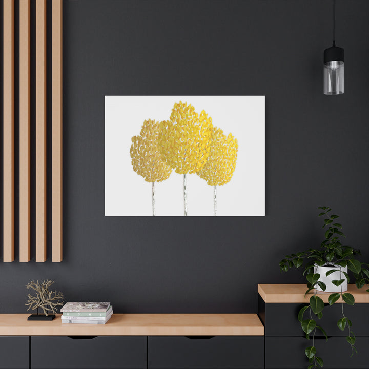 Fall Aspen Canvas Wall Art Print Quaking Aspen Yellow Fall Foliage on Durable Cotton Canvas