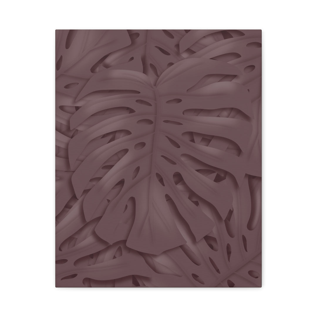 Merlot Monstera Canvas Art Stretched Matte Wall Print Botanical Plant Wall Decor For Living Room Bedroom