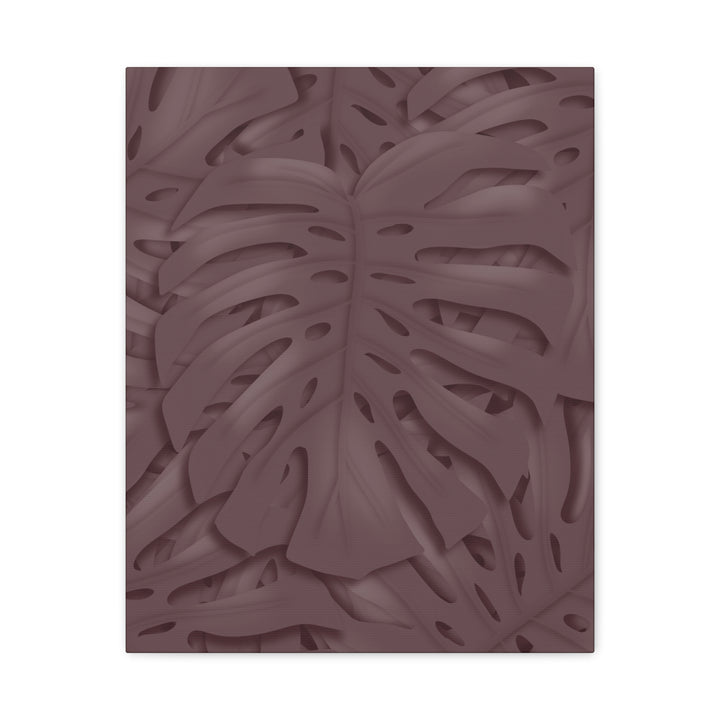 Merlot Monstera Canvas Art Stretched Matte Wall Print Botanical Plant Wall Decor For Living Room Bedroom