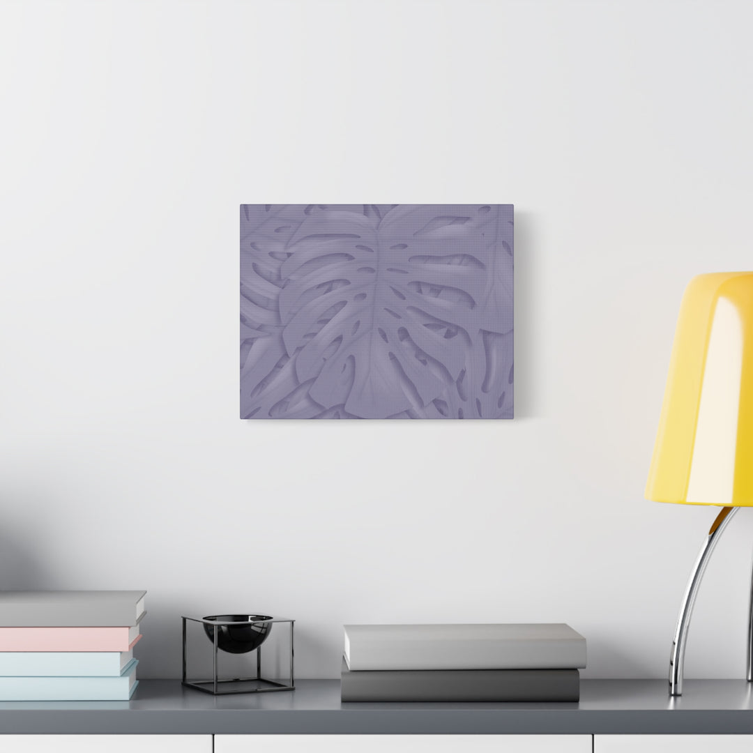 Violet Monstera Canvas Print Stretched Matte Wall Art for Bedroom and Living Room Decor