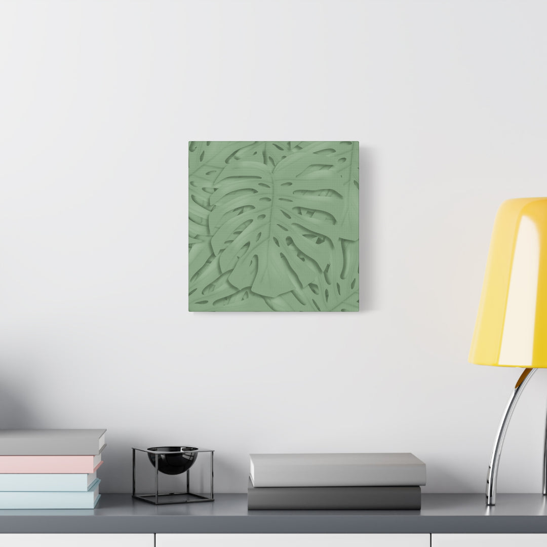Monstera Canvas Art The Potted Pixel 24x36 Inches Matte Finish Wall Decor Botanical Green Leaf Print