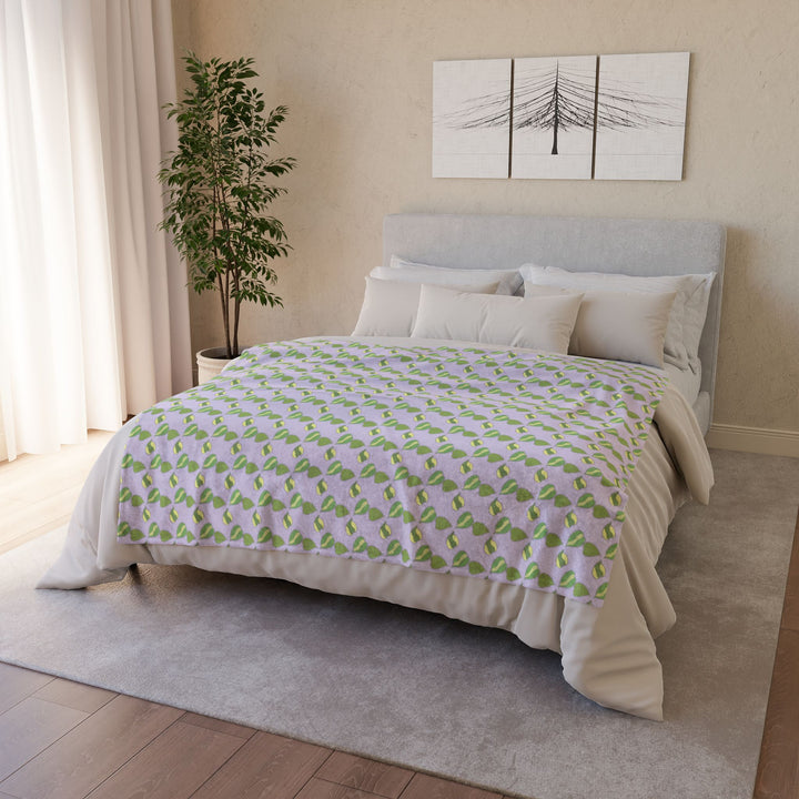 Hoya Kerrii Pattern Cozy Fleece Throw Blanket by Printify