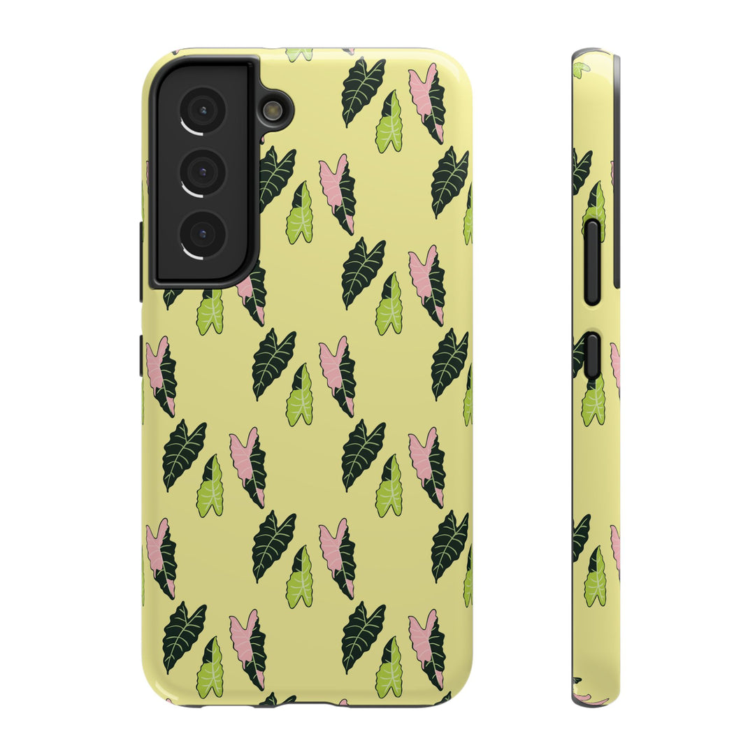 Alocasia Pattern Impact Resistant Phone Case Botanical Cover Full Wrap Print Wireless Charging