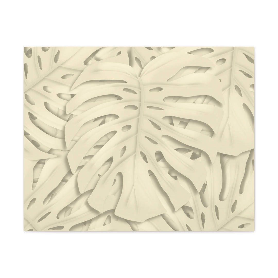 Monstera Canvas Print Durable Cotton Stretched Canvas With Beige Botanical Artwork For Modern Home Decor