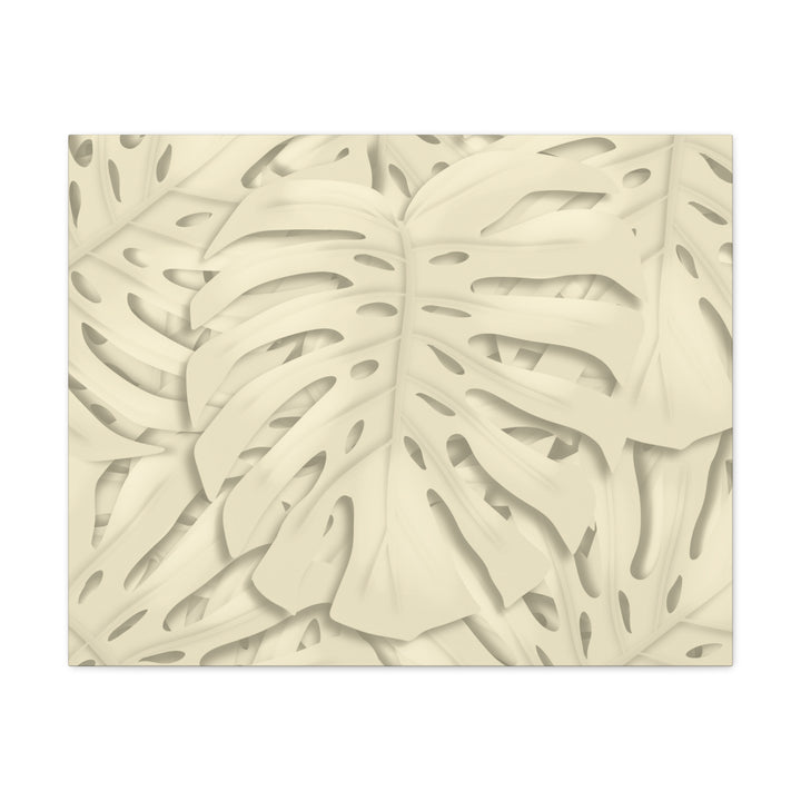 Monstera Canvas Print Durable Cotton Stretched Canvas With Beige Botanical Artwork For Modern Home Decor