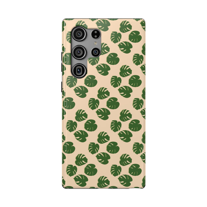 Monstera Pattern Phone Case – Dual Layer Protective Cover