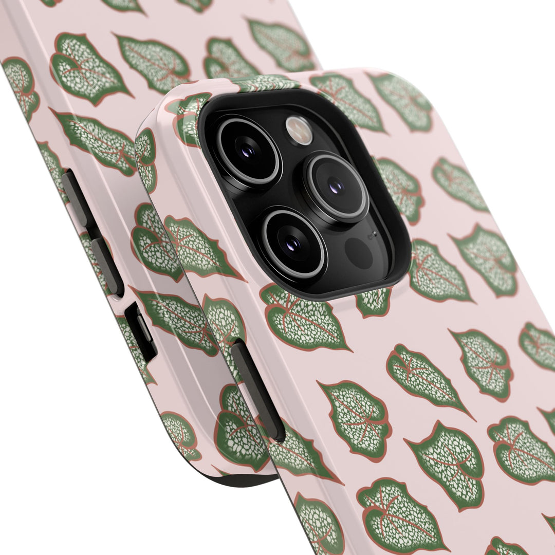 Begonia Pattern Phone Case – Dual Layer Protective Cover