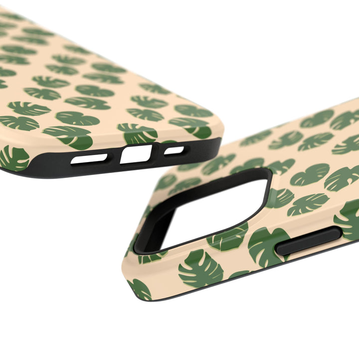 Monstera Pattern Phone Case – Dual Layer Protective Cover