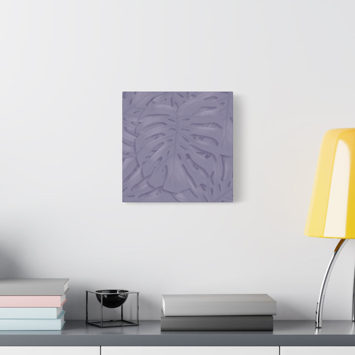Violet Monstera Canvas Print Stretched Matte Wall Art for Bedroom and Living Room Decor