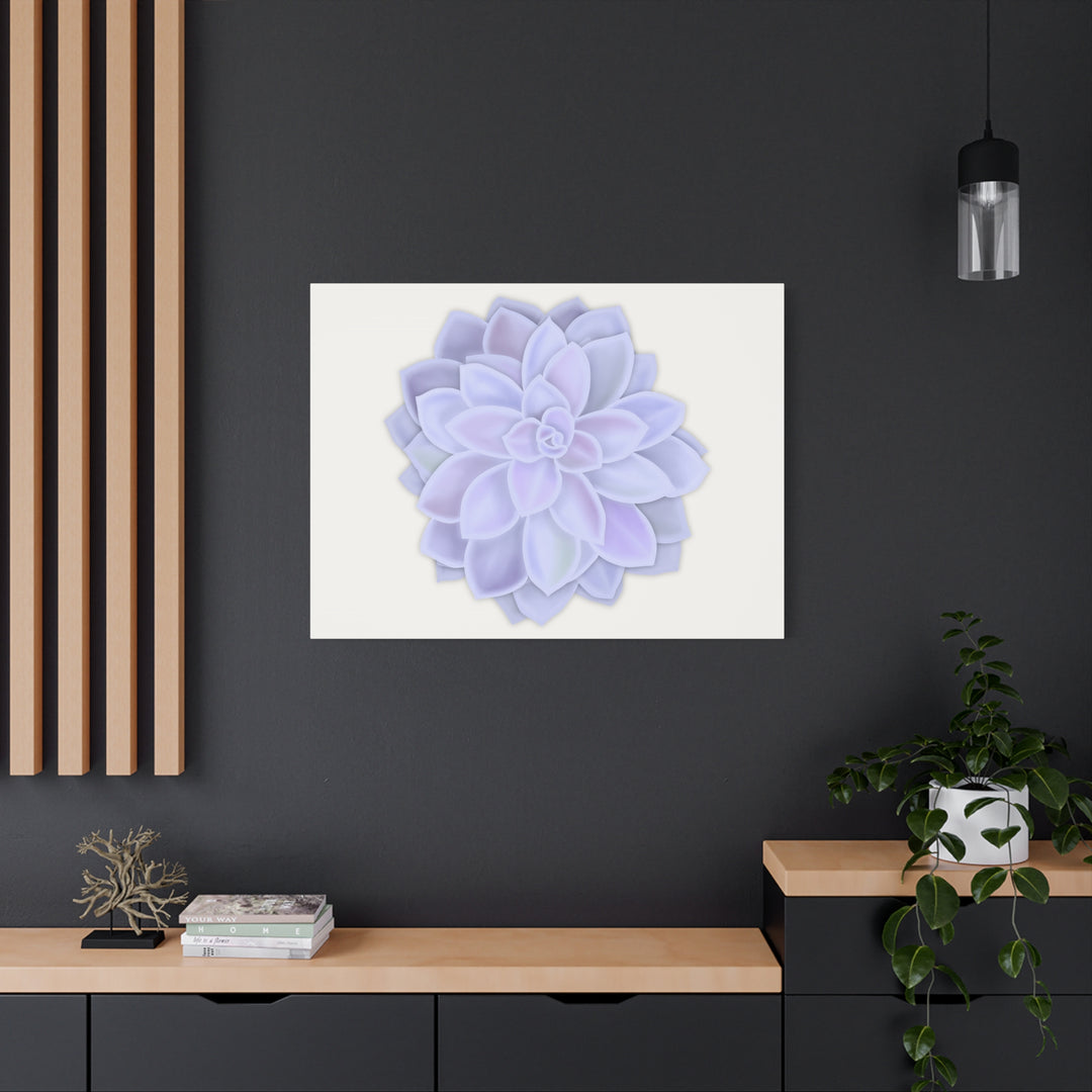 Succulent Canvas Art Pastel Rosette Canvas Durable Cotton Print Botanical Wall Art