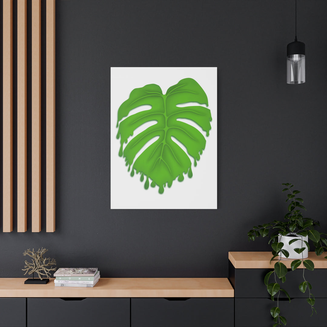 Melting Monstera Canvas Wall Art Large Botanical Print On Premium Cotton With Matte Finish For Indoor Decor