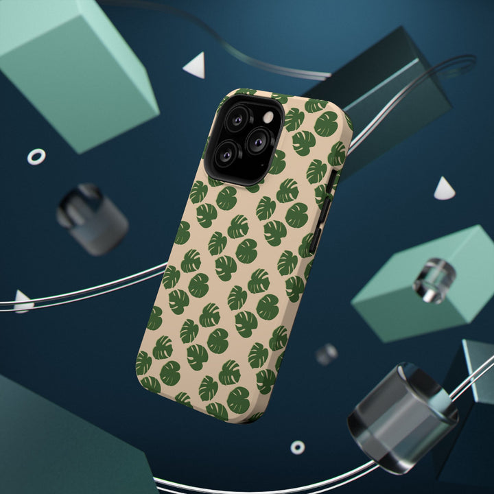 Monstera Pattern Phone Case – Dual Layer Protective Cover