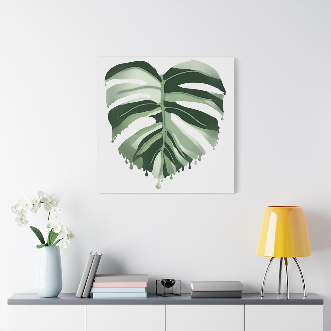 Melting Monstera Albo Canvas Large Indoor Wall Art Print Matte Finish Tropical Home Decor