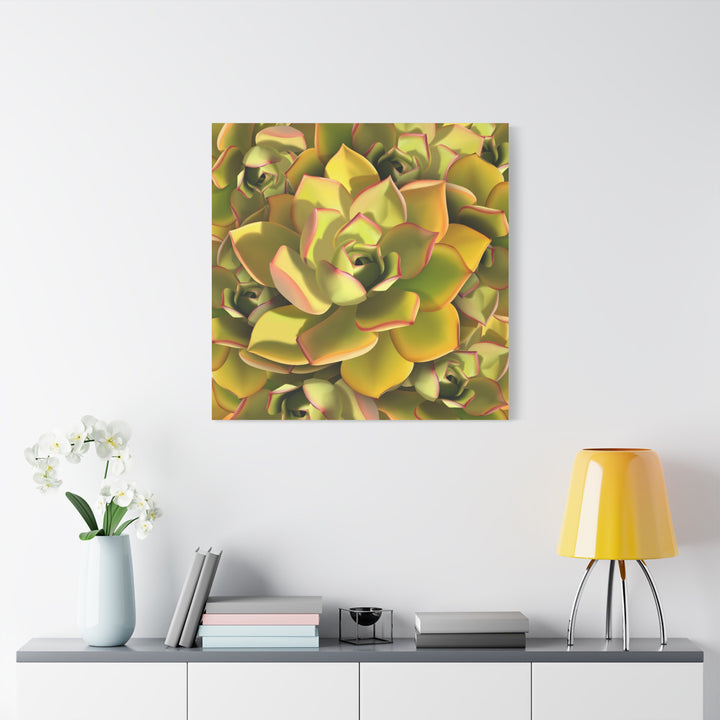 Succulent Canvas Art Vibrant Aeonium Print On Matte Canvas Wall Decor 12x18 Inches Indoor Home