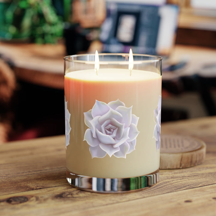 Echeveria Lilacina Succulent 11oz Scented Soy Candle White Tea Fig Minted Lavender Sage Ocean Mist Moss