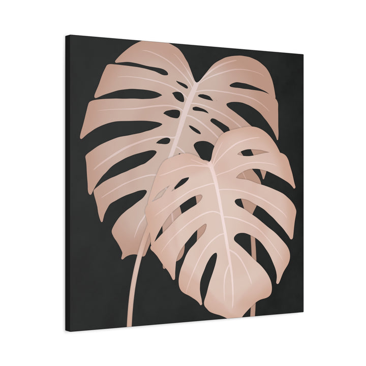 Pink Monstera Canvas Print – Botanical Wall Art
