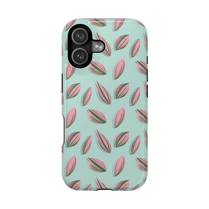 Tradescantia Nanouk Pattern Dual-Layer Impact-Resistant Phone Case Green Botanical Protective Cover