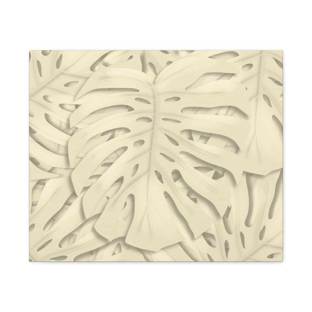 Monstera Canvas Print Durable Cotton Stretched Canvas With Beige Botanical Artwork For Modern Home Decor