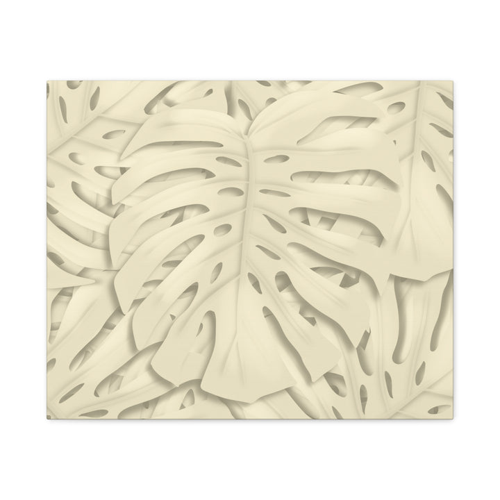 Monstera Canvas Print Durable Cotton Stretched Canvas With Beige Botanical Artwork For Modern Home Decor