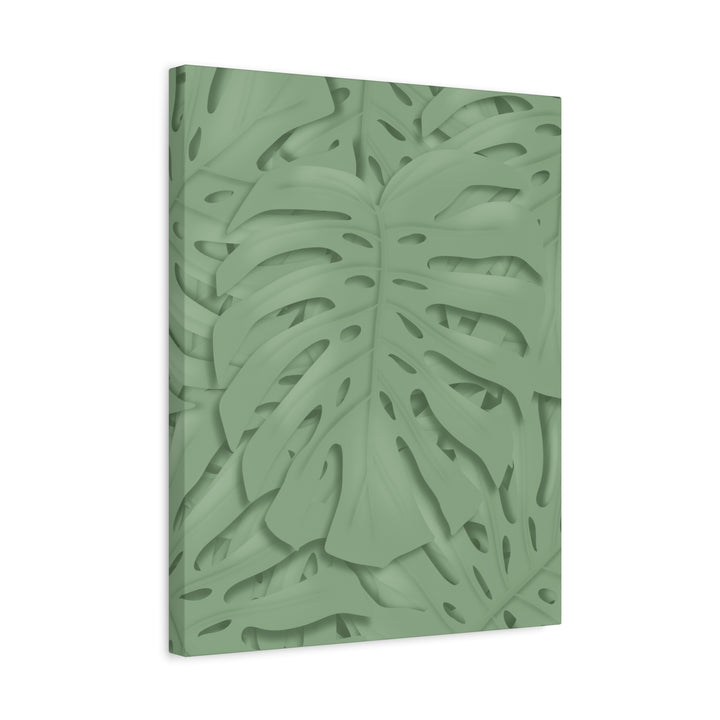 Monstera Canvas Art The Potted Pixel 24x36 Inches Matte Finish Wall Decor Botanical Green Leaf Print