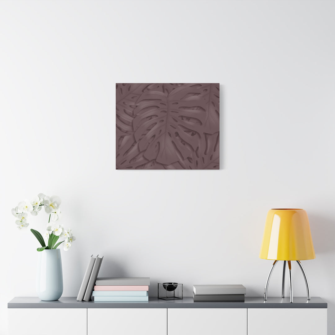 Merlot Monstera Canvas Art Stretched Matte Wall Print Botanical Plant Wall Decor For Living Room Bedroom