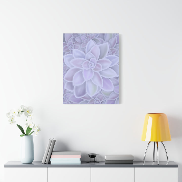 Graptopetalum Murasaki Succulent Canvas Art Print Pastel Purple Rosette Indoor Plant Decor