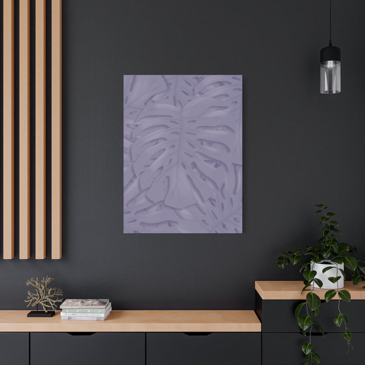 Violet Monstera Canvas Print Stretched Matte Wall Art for Bedroom and Living Room Decor