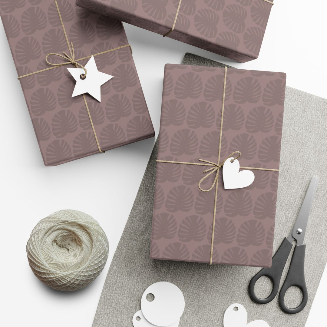 Monstera Leaf Mauve Wrapping Paper – Botanical Gift Wrap Roll