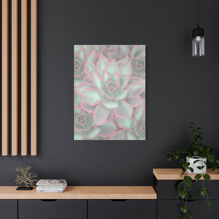 Echeveria Violet Queen Canvas Wall Art Succulent Print Matte Botanical Decor For Indoor Spaces