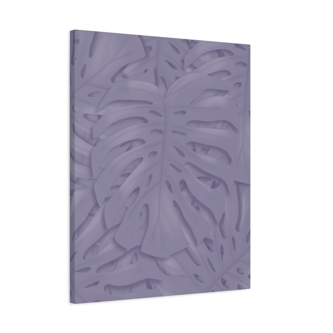 Violet Monstera Canvas Print Stretched Matte Wall Art for Bedroom and Living Room Decor
