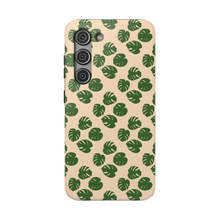 Monstera Pattern Phone Case – Dual Layer Protective Cover