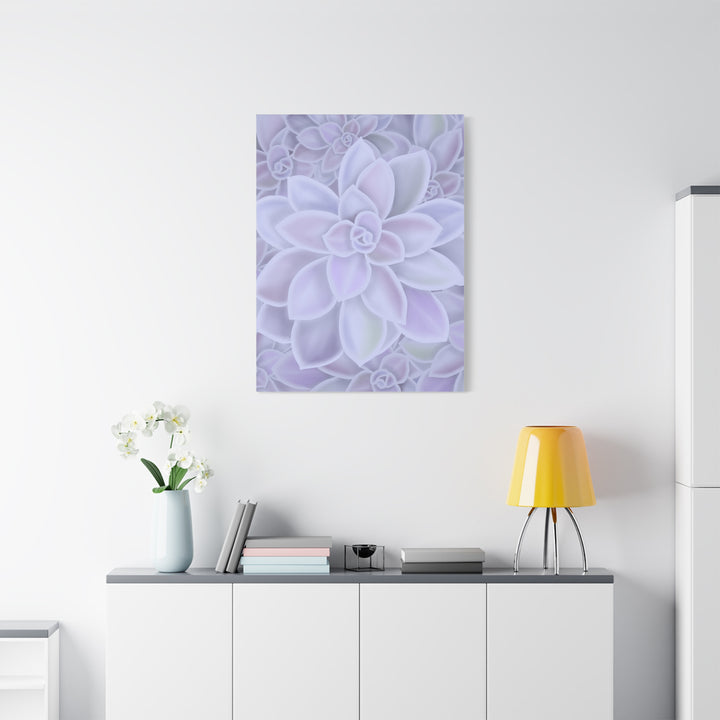 Graptopetalum Murasaki Succulent Canvas Art Print Pastel Purple Rosette Indoor Plant Decor