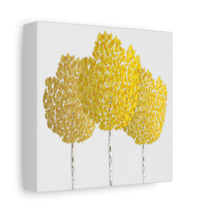 Fall Aspen Canvas Wall Art Print Quaking Aspen Yellow Fall Foliage on Durable Cotton Canvas