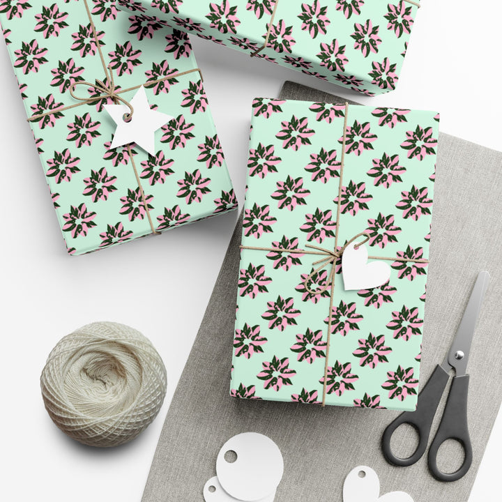 Pink Princess Philodendron Pattern Wrapping Paper – Botanical Gift Wrap Roll