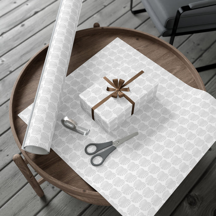 Monstera Leaf Light Gray Wrapping Paper – Botanical Gift Wrap Roll