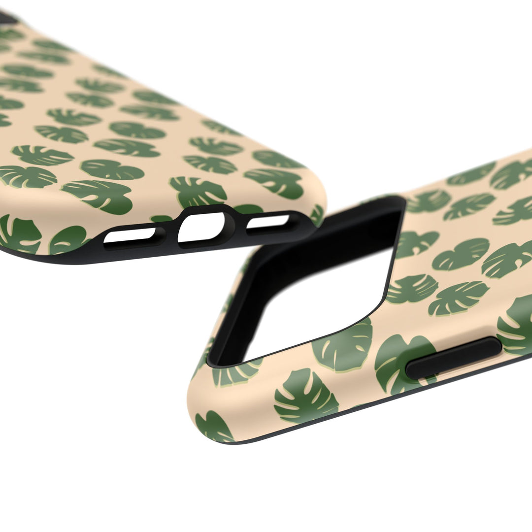Monstera Pattern Phone Case – Dual Layer Protective Cover