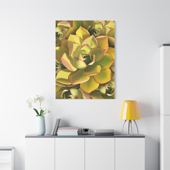 Succulent Canvas Art Vibrant Aeonium Print On Matte Canvas Wall Decor 12x18 Inches Indoor Home