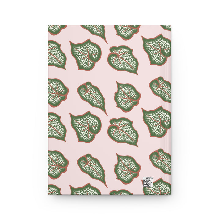 Begonia Pattern Hardcover Journal for Garden Lovers Plant Themed Writing Notebook Matte Pastel Cover