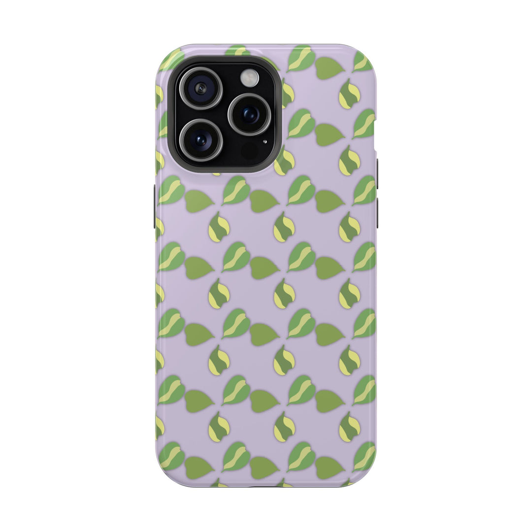Hoya Kerrii Pattern Impact Resistant Phone Case Green Botanical Protective Cover Full Wrap Print
