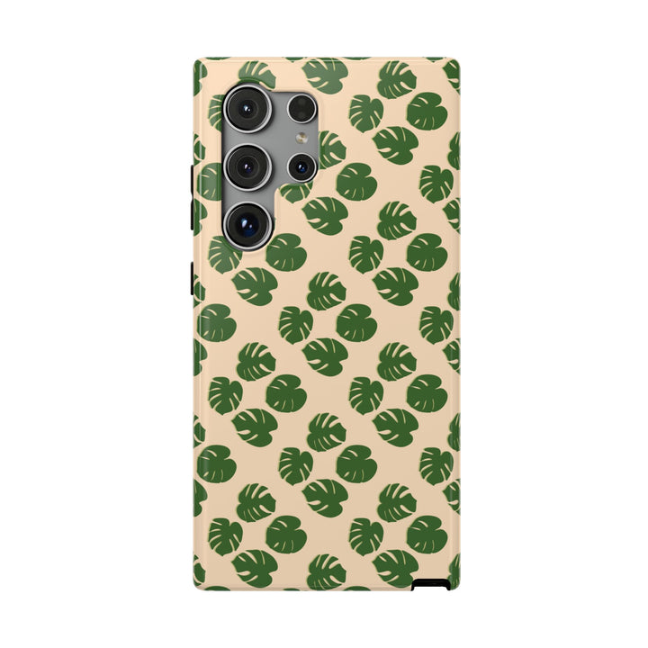 Monstera Pattern Phone Case – Dual Layer Protective Cover