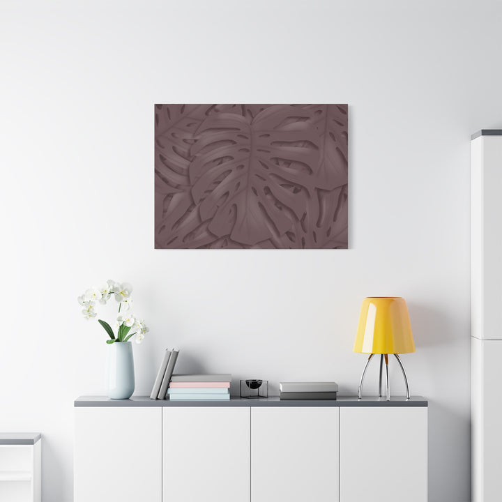 Merlot Monstera Canvas Art Stretched Matte Wall Print Botanical Plant Wall Decor For Living Room Bedroom