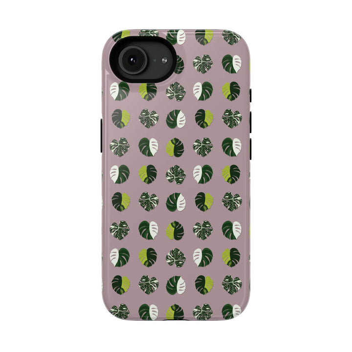 Variegated Monstera Pattern Phone Case – Dual Layer Protective Cover