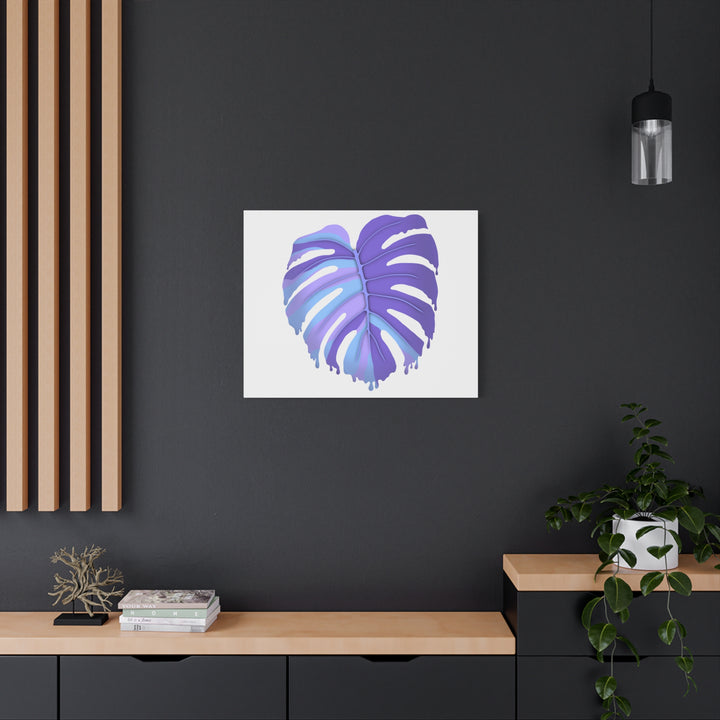 Purple Monstera Canvas Print The Potted Pixel Modern Wall Art For Living Room Decor
