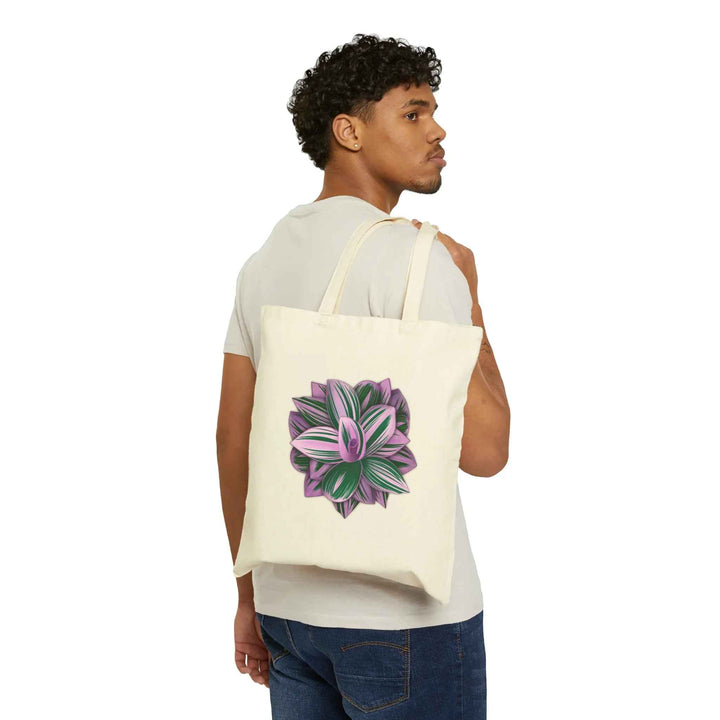 Cotton Tote Bag – Colorful Tradescantia Nanouk Design | 15x16 Inch Canvas - The Potted Pixel