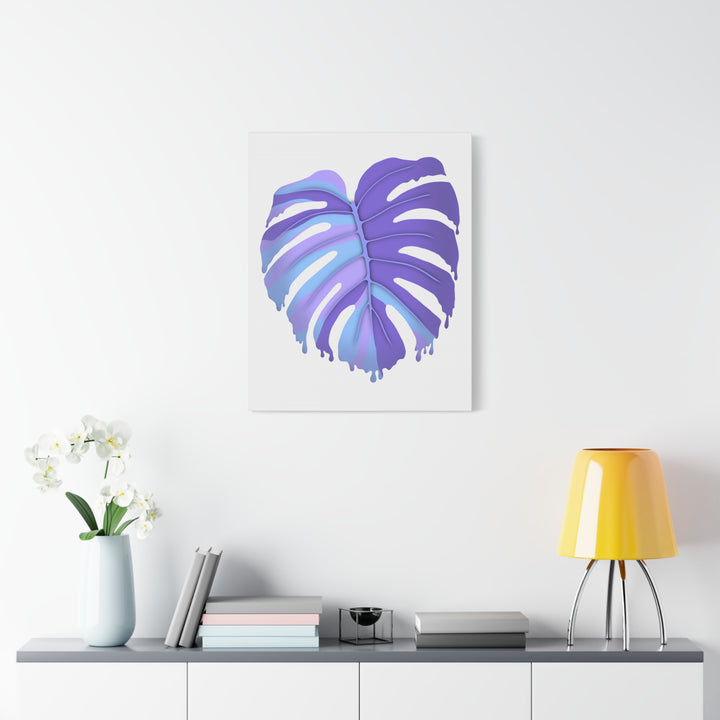 Purple Monstera Canvas Print The Potted Pixel Modern Wall Art For Living Room Decor